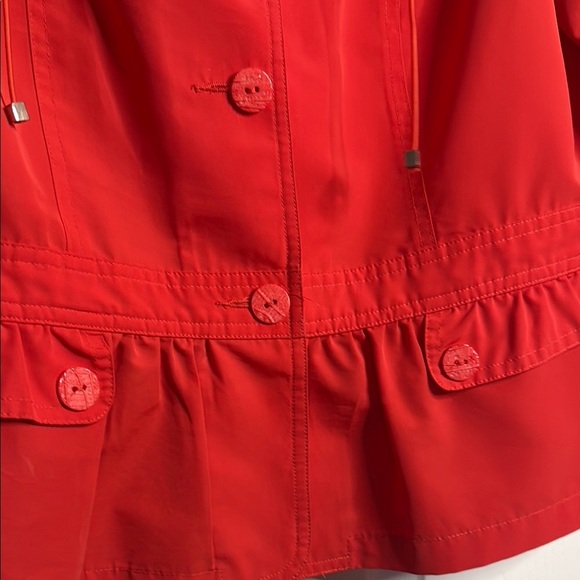 Tribella Red Ruffled Women's Rain Jacket. Size 10 - Picture 3 of 5
